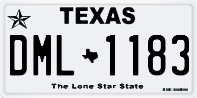 TX license plate DML1183