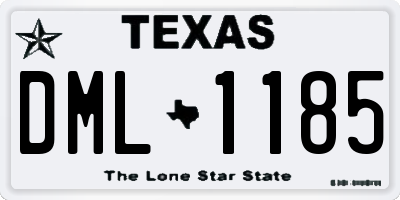 TX license plate DML1185