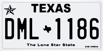 TX license plate DML1186