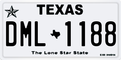 TX license plate DML1188