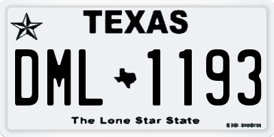 TX license plate DML1193