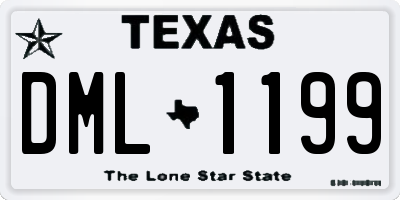 TX license plate DML1199