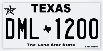 TX license plate DML1200