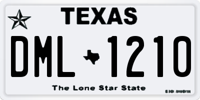TX license plate DML1210