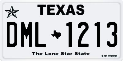 TX license plate DML1213
