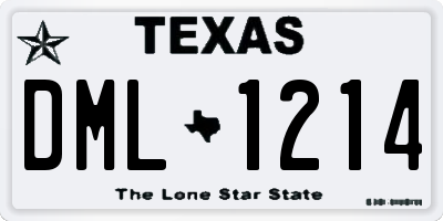 TX license plate DML1214