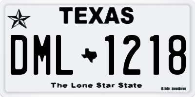 TX license plate DML1218