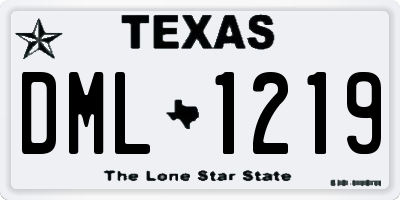 TX license plate DML1219