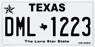 TX license plate DML1223