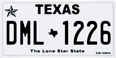 TX license plate DML1226