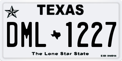 TX license plate DML1227