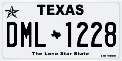 TX license plate DML1228