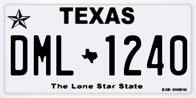 TX license plate DML1240