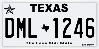 TX license plate DML1246