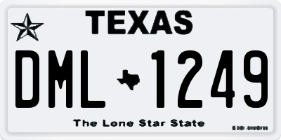 TX license plate DML1249