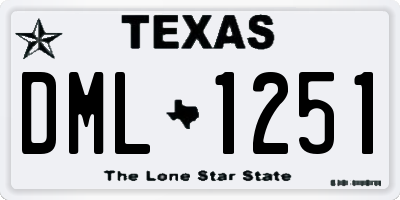 TX license plate DML1251