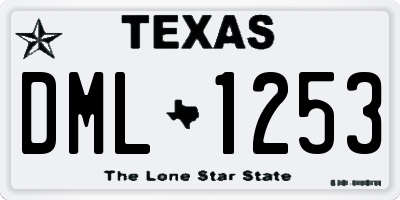 TX license plate DML1253