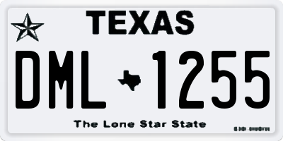 TX license plate DML1255