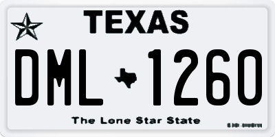 TX license plate DML1260