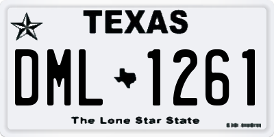 TX license plate DML1261