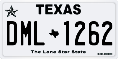 TX license plate DML1262