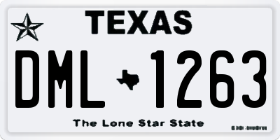 TX license plate DML1263