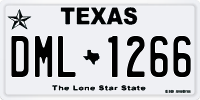 TX license plate DML1266