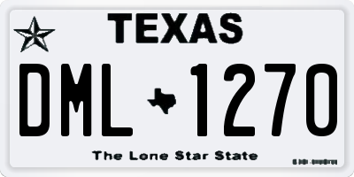 TX license plate DML1270
