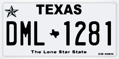 TX license plate DML1281