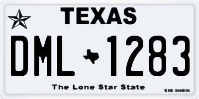 TX license plate DML1283