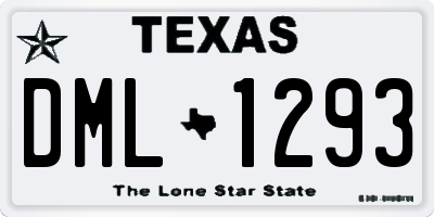 TX license plate DML1293