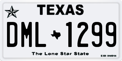 TX license plate DML1299