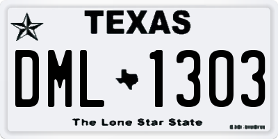 TX license plate DML1303