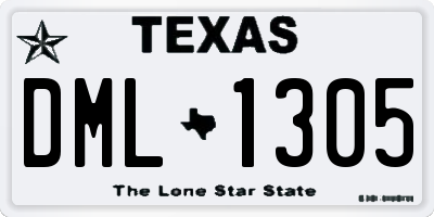TX license plate DML1305