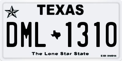 TX license plate DML1310