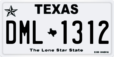 TX license plate DML1312