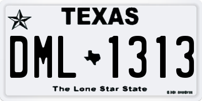 TX license plate DML1313