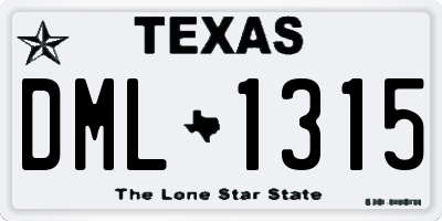 TX license plate DML1315