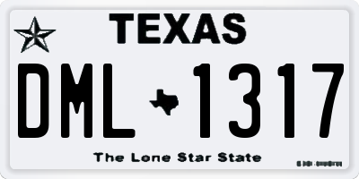 TX license plate DML1317