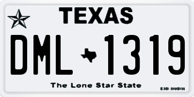 TX license plate DML1319