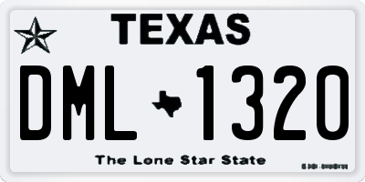 TX license plate DML1320