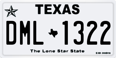 TX license plate DML1322