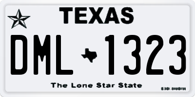 TX license plate DML1323