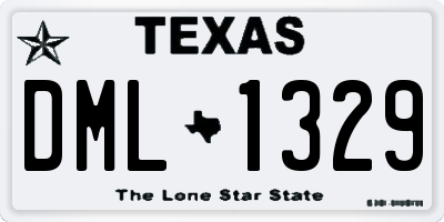 TX license plate DML1329