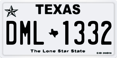 TX license plate DML1332