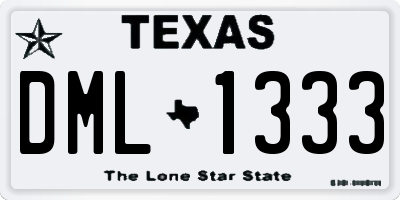 TX license plate DML1333