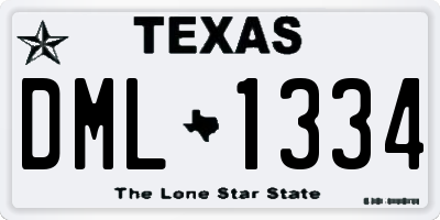 TX license plate DML1334