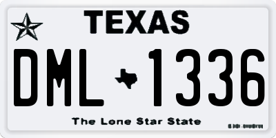 TX license plate DML1336