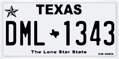 TX license plate DML1343