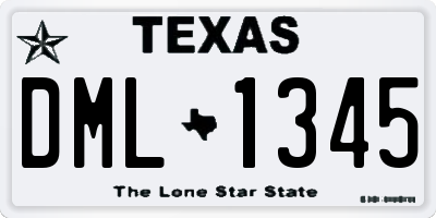 TX license plate DML1345